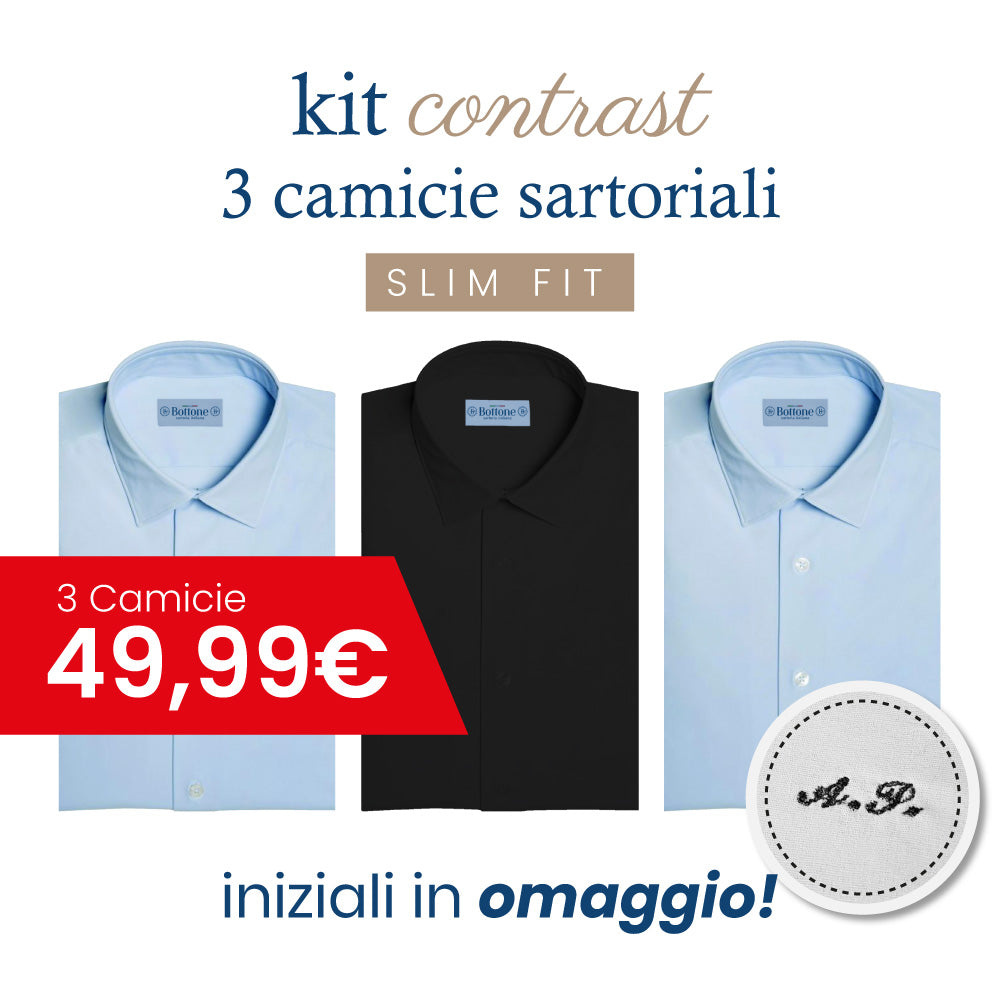 3 Camicie CONTRAST Sartoriali - SLIM