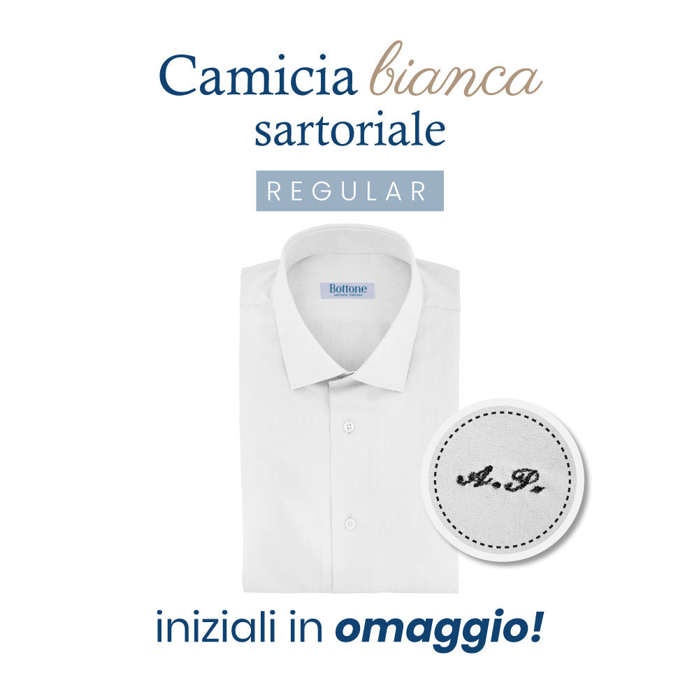 Camicia Bianca Sartoriale Tessuto Texture - REGULAR