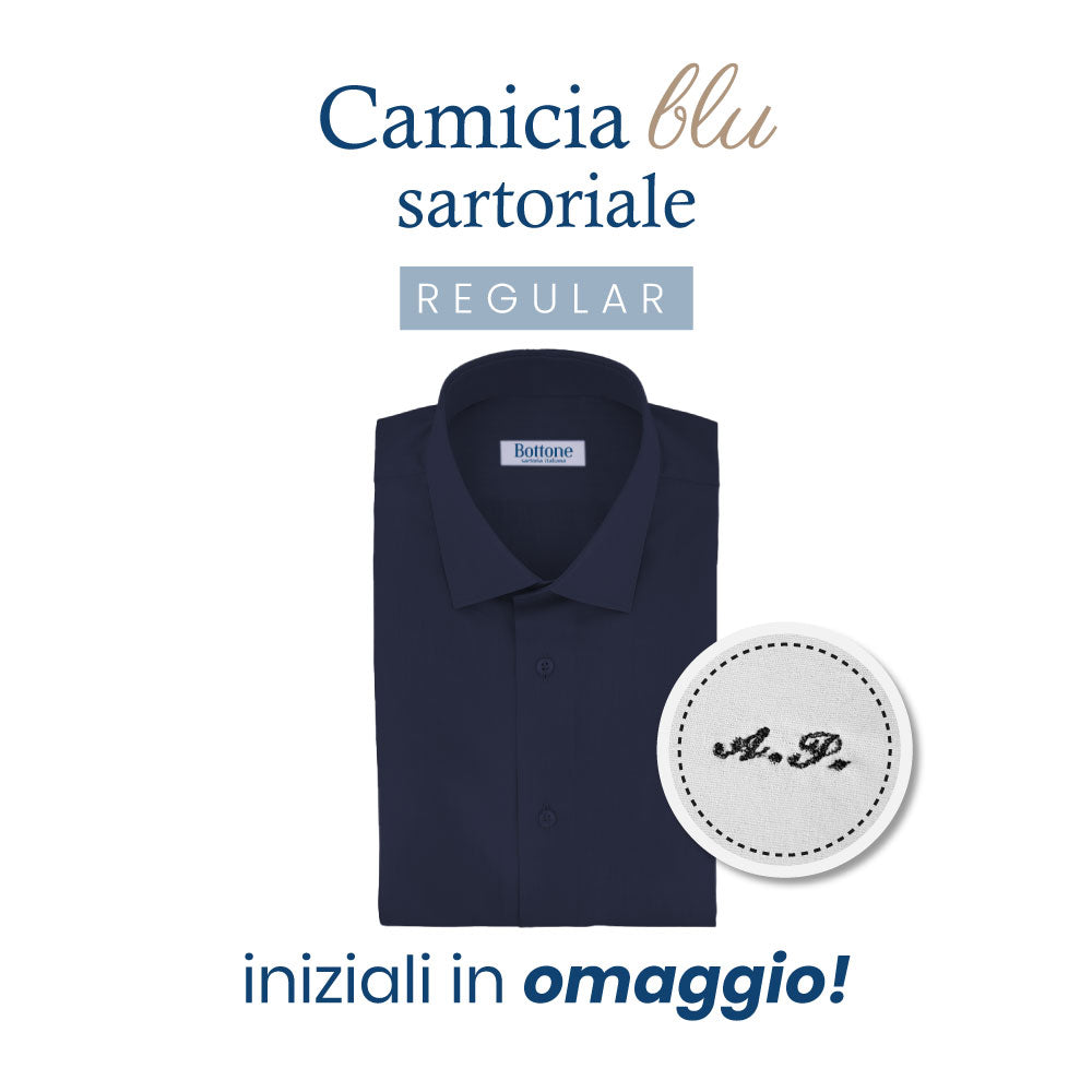 Camicia BLU Sartoriale Tessuto Texture - REGULAR