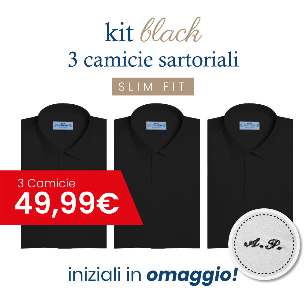 3 Camicie NERE Sartoriali - SLIM