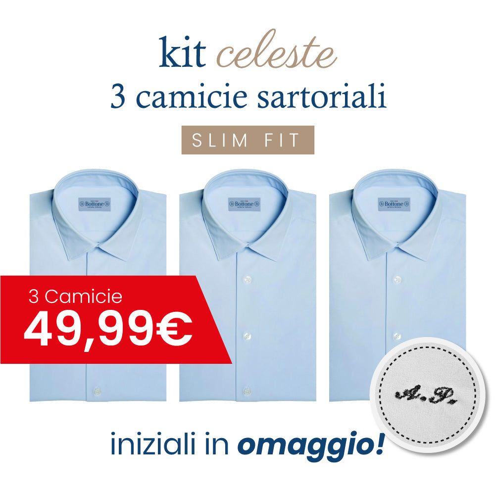 3 Camicie CELESTI Sartoriali - SLIM