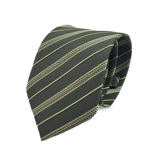 Cravatta verde con strisce oro