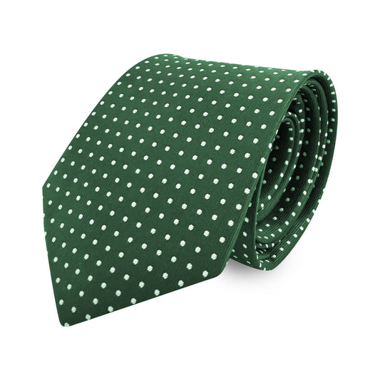 Cravatta verde con pois bianchi