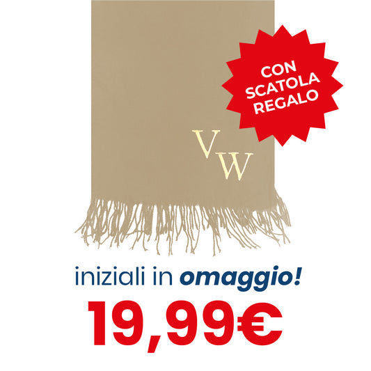 Sciarpa BEIGE con Frage - INIZIALI IN OMAGGIO & SCATOLA REGALO