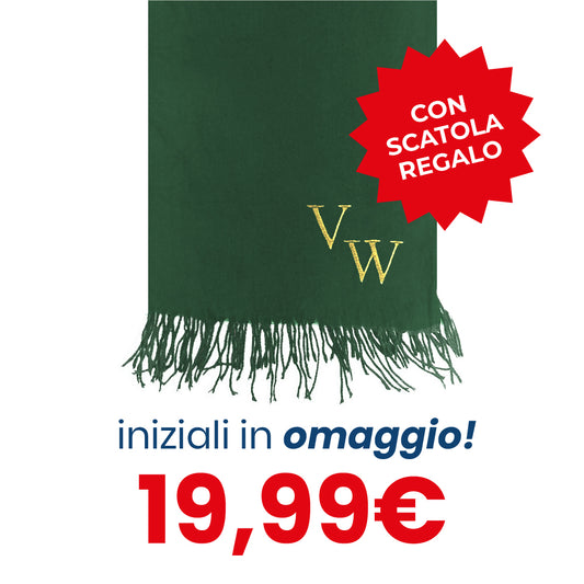 Sciarpa VERDE con Frage - INIZIALI IN OMAGGIO & SCATOLA REGALO