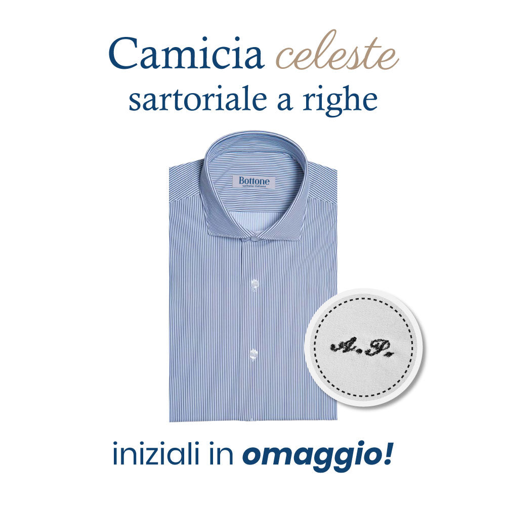 Camicia a righe celesti sartoriale - REGULAR