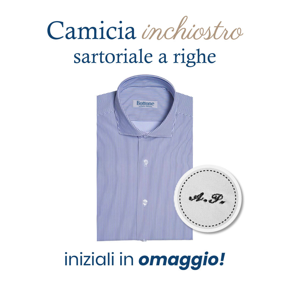 Camicia a righe inchiostro sartoriale - REGULAR
