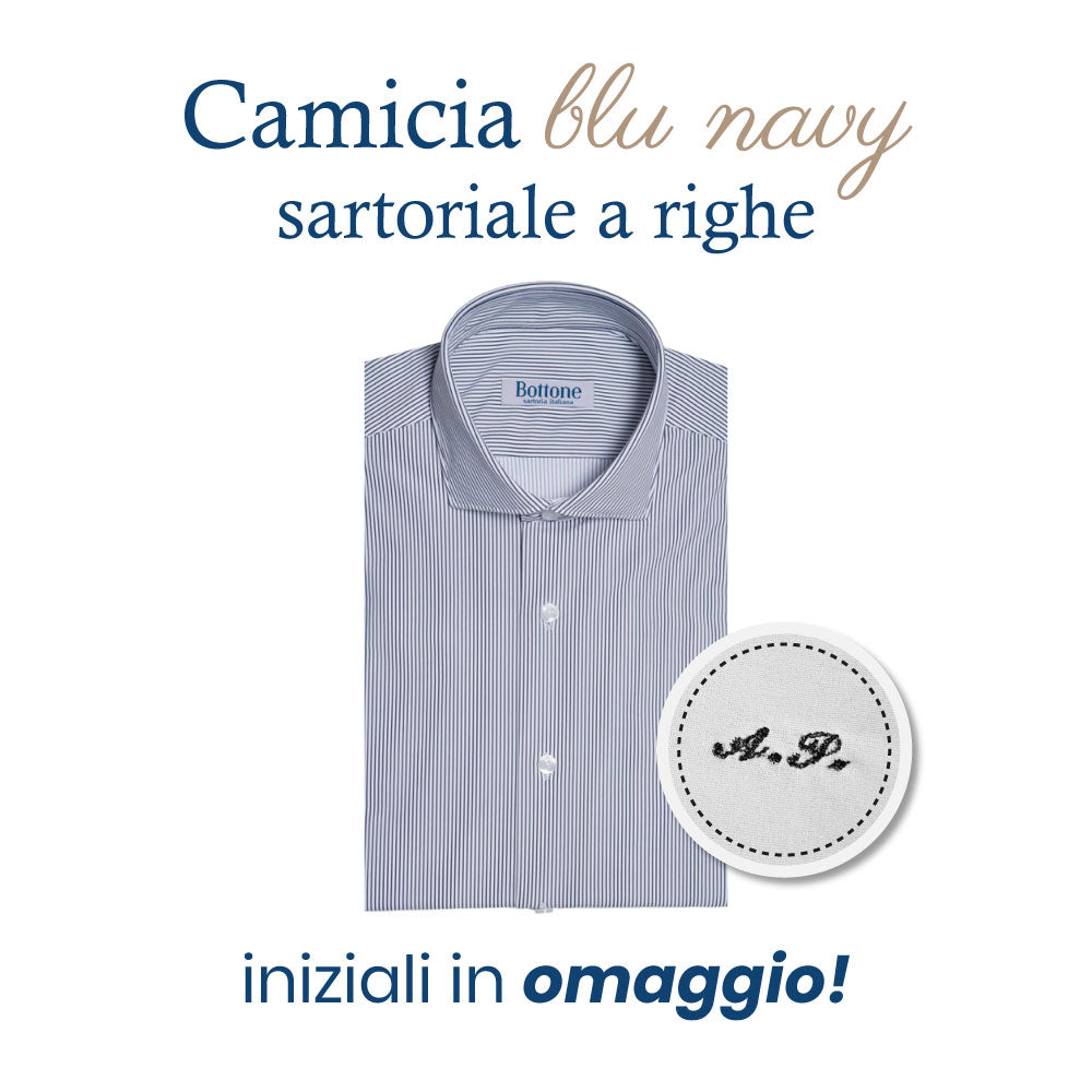 Camicia a righe blu navy sartoriale - REGULAR